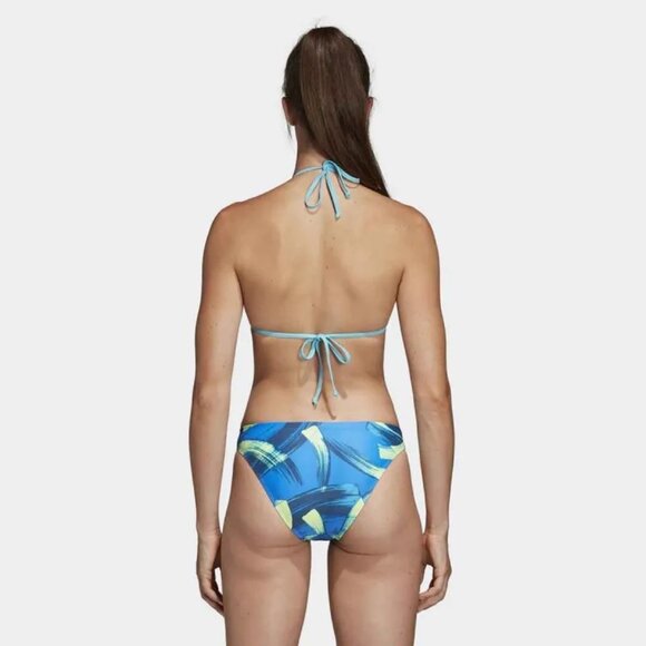 Adidas womens 38 Parley Beach Bikini 2-Piece Swimsuit Blue/Hi-Res Yellow DQ3175 - Picture 3 of 16